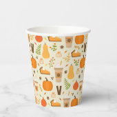 Gobelets En Papier Fun Orange Fall Motif (Gauche)