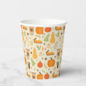 Gobelets En Papier Fun Orange Fall Motif (Droite)