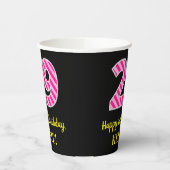 Gobelets En Papier Fun Pink Stripes "29" : Joyeux 29ème anniversaire (Gauche)