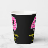 Gobelets En Papier Fun Pink Stripes "40" : Joyeux 40e anniversaire +  (Gauche)