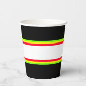 Gobelets En Papier Fun Red Lemon Lime White Racing Stripes Sur Black (Verso)