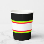 Gobelets En Papier Fun Red Lemon Lime White Racing Stripes Sur Black (Droite)