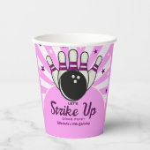 Gobelets En Papier Fun Retro Bowling Birthday Girl Party (Recto)