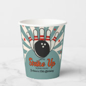 Gobelets En Papier Fun Retro Bowling Birthday Kids Party (Recto)