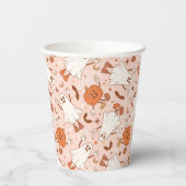 Gobelets En Papier Fun Retro Ghost & Jack-O-Lantern Motif (Verso)
