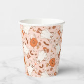 Gobelets En Papier Fun Retro Ghost & Jack-O-Lantern Motif (Gauche)