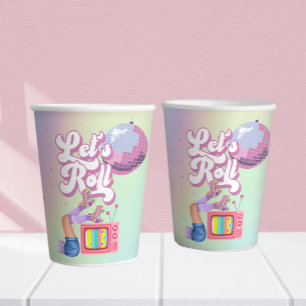 Gobelets En Papier Fun Roll Fun Retro Roller Skating Girls Anniversai