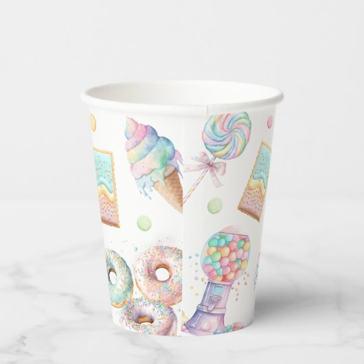 Gobelets En Papier Fun Sweet Candy Glace Pastel Anniversaire (Droite)