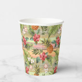 Gobelets En Papier Fun Tropical Ananas Fruit Floral Feuille Motif (Droite)