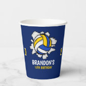 Gobelets En Papier Fun Volleyball Boy Birthday (Verso)