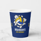 Gobelets En Papier Fun Volleyball Boy Birthday (Recto)