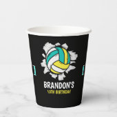 Gobelets En Papier Fun Volleyball Boy Birthday (Verso)