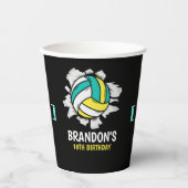 Gobelets En Papier Fun Volleyball Boy Birthday (Recto)