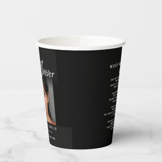 Gobelets En Papier Funérailles dans nos coeurs pour toujours poème no (Gauche)