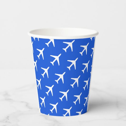 Gobelets En Papier Funky White Avion Pilote Flying Airways (Verso)