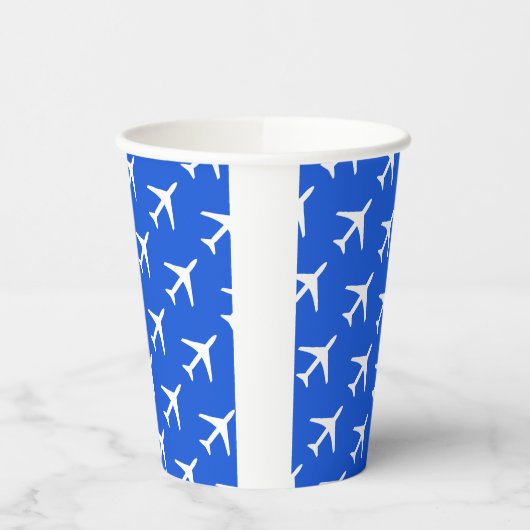 Gobelets En Papier Funky White Avion Pilote Flying Airways (Gauche)