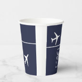 Gobelets En Papier Funky White Plane Avion Pilote (Droite)