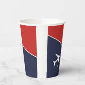 Gobelets En Papier Funky White Plane Avion Pilote (Gauche)