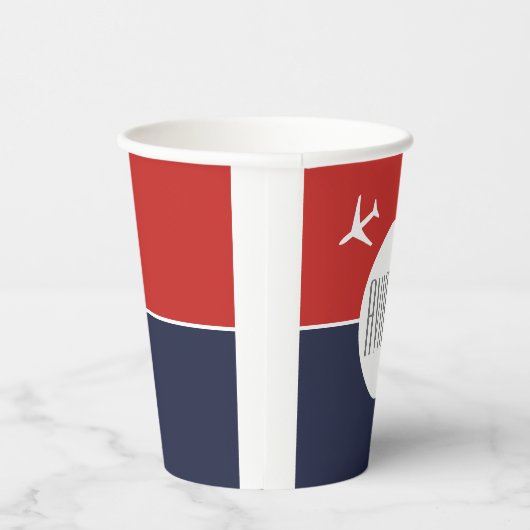 Gobelets En Papier Funky White Plane Avion Pilote (Droite)