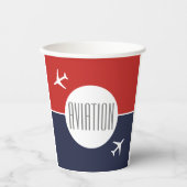 Gobelets En Papier Funky White Plane Avion Pilote (Recto)