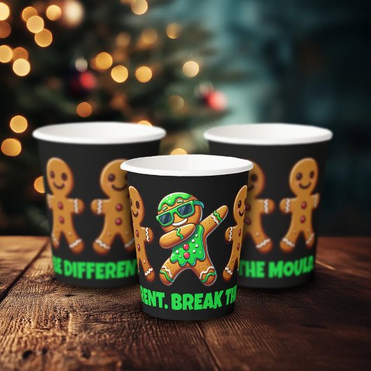 Gobelets En Papier Funny Be Different Break the Mold Gingerbread Homm