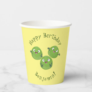 Gobelets En Papier Funny Brussels sprouts légumes caricature