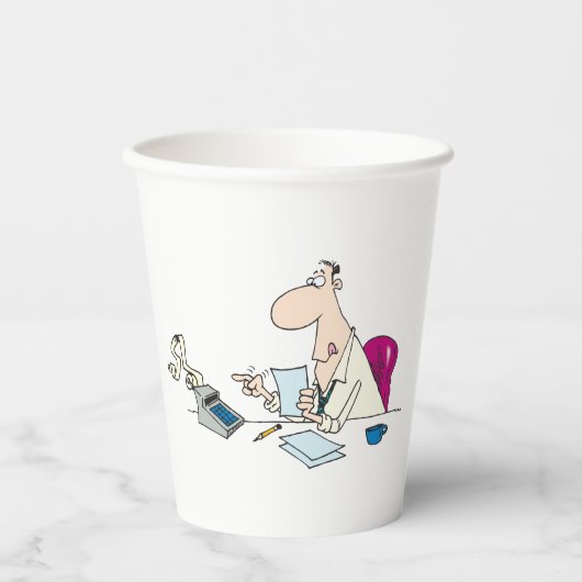 Gobelets En Papier Funny Cartoon Comptable Bureau Humour (Recto)