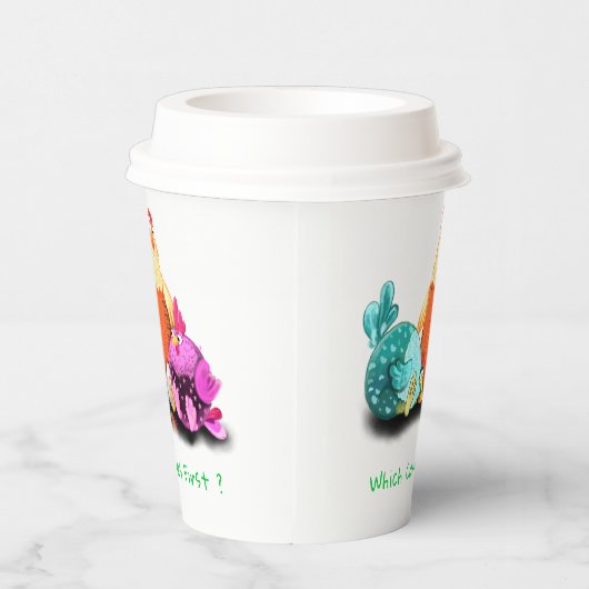 Gobelets en papier Funny Chickens - Texte personna (Droite)