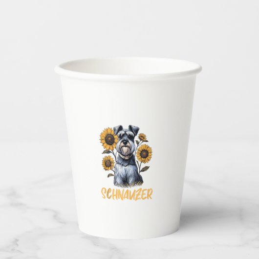 Gobelets En Papier Funny Chien Schnauzer (Recto)