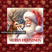 Gobelets En Papier Funny Christmas Cups with Santa Claus and Rudolph