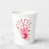 Gobelets En Papier Funny Coffee Soulmate Skeleton Red Hearts (Recto)