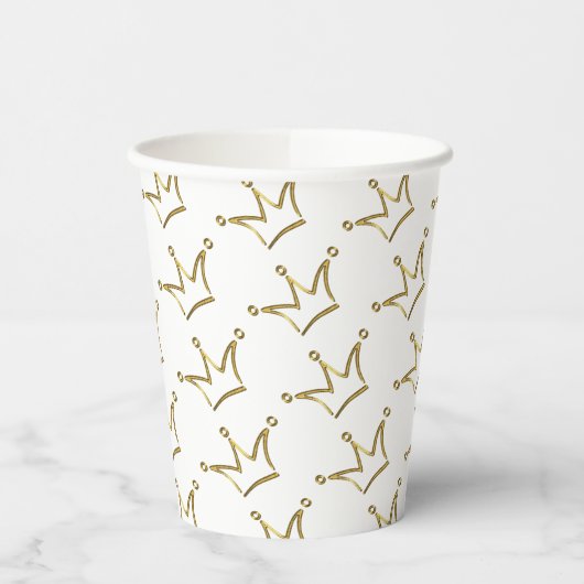 Gobelets En Papier Funny Couronne d'or - luxe royal 1 (Gauche)