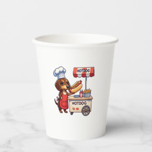 Gobelets En Papier Funny Dachshund Chien Weiner Saucisse Hotdog Sandw