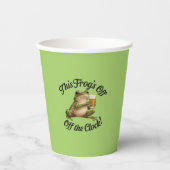 Gobelets En Papier Funny Frog Retraite Party Design vert (Recto)