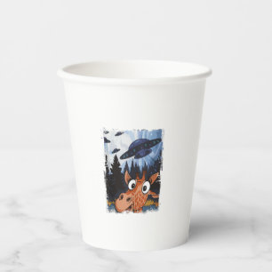 Gobelets En Papier Funny Giraffe UFO Zoo animal Weird meme Graphisme