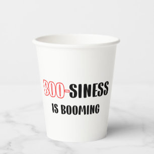Gobelets En Papier Funny Halloween Pun - Boo-siness est en plein esso