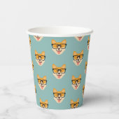 Gobelets En Papier Funny Hipster Corgi Motif (Verso)