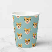 Gobelets En Papier Funny Hipster Corgi Motif (Gauche)