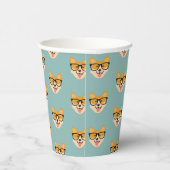 Gobelets En Papier Funny Hipster Corgi Motif (Droite)