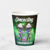 Gobelets En Papier Funny Mad Chat Scientists Purrfect Anniversaire (Recto)