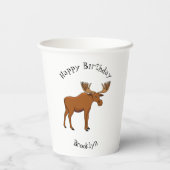 Gobelets En Papier Funny moose (Verso)