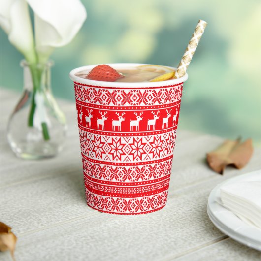 Gobelets En Papier Funny Nordic Laid Christmas Sweater Party (Insitu)