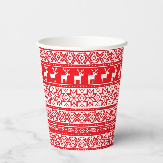 Gobelets En Papier Funny Nordic Laid Christmas Sweater Party (Verso)