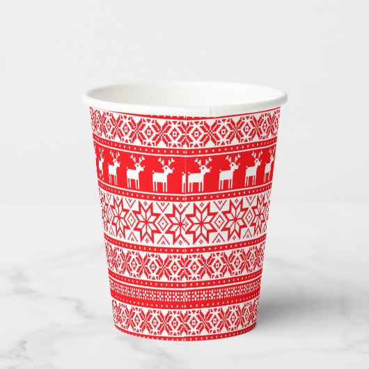 Gobelets En Papier Funny Nordic Laid Christmas Sweater Party (Droite)