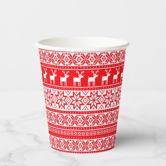 Gobelets En Papier Funny Nordic Laid Christmas Sweater Party (Recto)