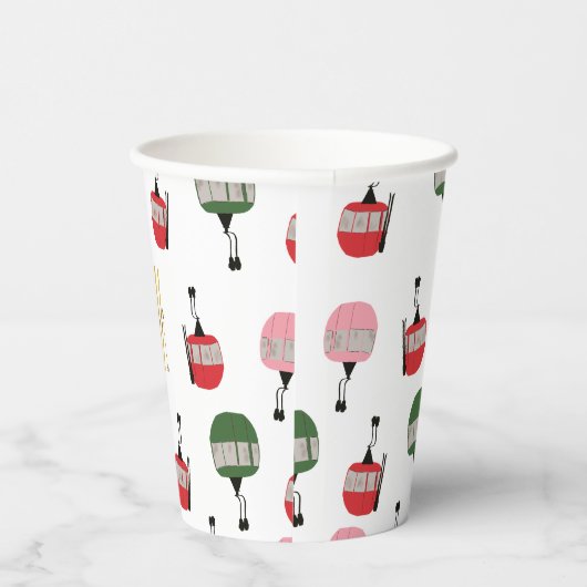Gobelets En Papier Funny Retro Ski Ascenseur Gondola Ski d'hiver Skie (Droite)