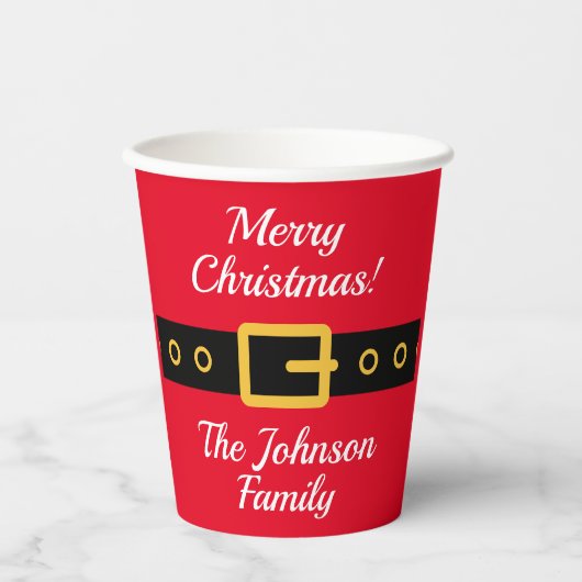 Gobelets En Papier Funny rouge Noël Père Noël coutume (Recto)