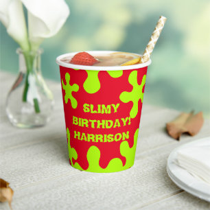 Gobelets En Papier Funny rouge vert citron nom personnalisé anniversa