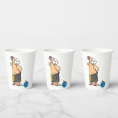 Gobelets En Papier Funny Sad Bowler caractère avec Bowling Ball