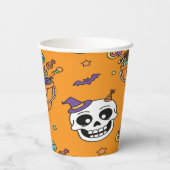 Gobelets En Papier Funny Skeleton And Candy For Halloween (Verso)